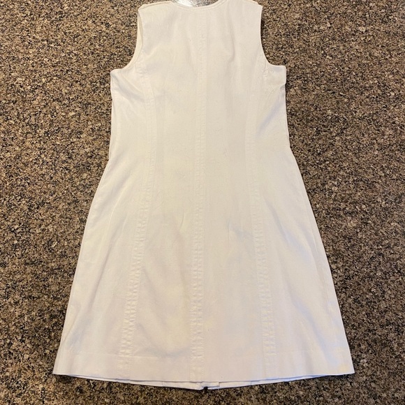 Tory Burch Patti Dress in White Stretch Cotton Gold Hardware Sleeveless Size 8 - Picture 3 of 8